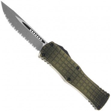 Hera S/E Frag Grenade Green Apocalyptic Full Serrated - Signature Series - Microtech
