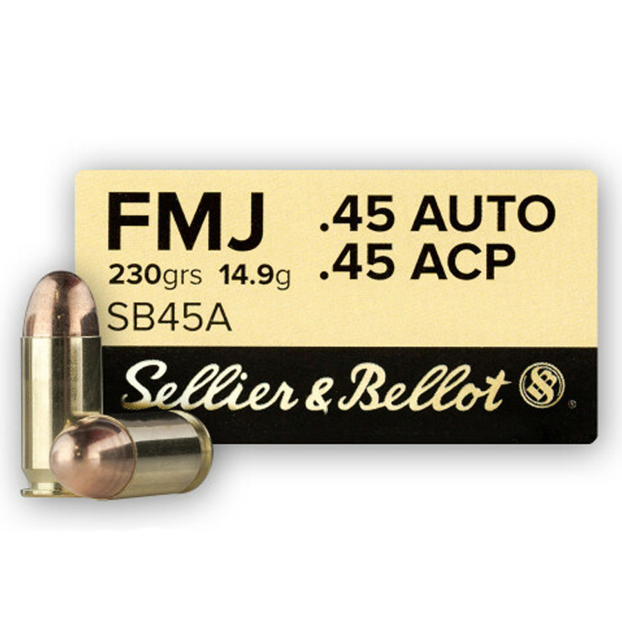.45 ACP FMJ 230 gr (14,9g) - Boite de 50 - Sellier & Bellot