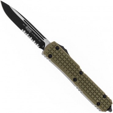 Ultratech S/E Partial Serrated Frag OD Green G10 Top Signature Series - Microtech Knives