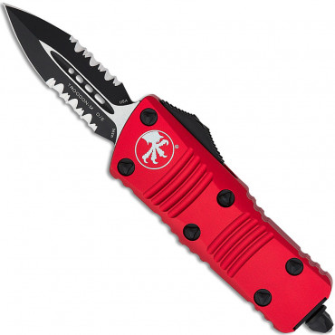 Troodon Mini D/E Red Partial Serrated - Microtech