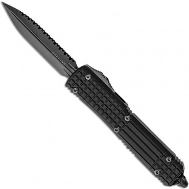 Ultratech Delta D/E Frag Shadow DLC Full Serrated Signature - Microtech Knives