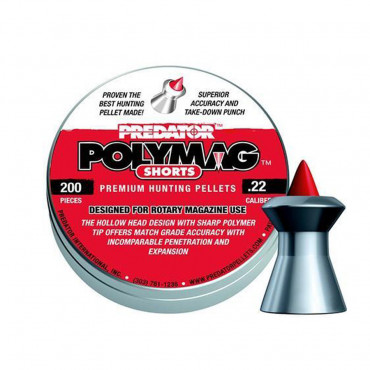 Plombs Polymag Predator Shorts 15,89gr cal 5,5mm (.22) x200