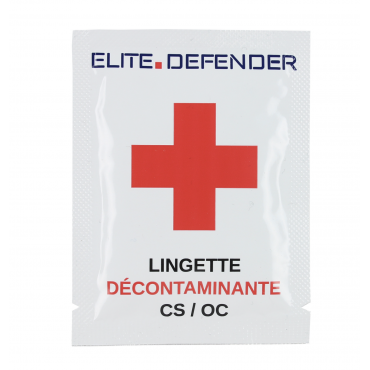 Lingette décontaminante CS/OC - Elite Defender
