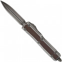 Makora D/E Mudhorn Edition Silver Distressed Leather Inlay - Microtech