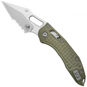 Stitch RAM-LOK S/E Frag G10 OD Green Stonewash Partial Serrated - Microtech