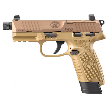 Pistolet FN Herstal 502 Tactical FDE cal 22 lr Fileté