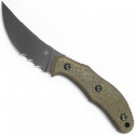 Chopper PVD Serrated Micarta OD Green - Bastinelli Créations