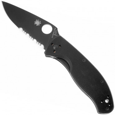 Tenacious G10 Black Serrated - C122GBBKPS - Spyderco