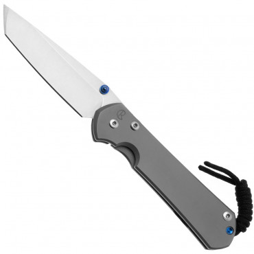 Large Sebenza 31 Plain Glass Blasted Tanto / Blue Hardware - Chris Reeve