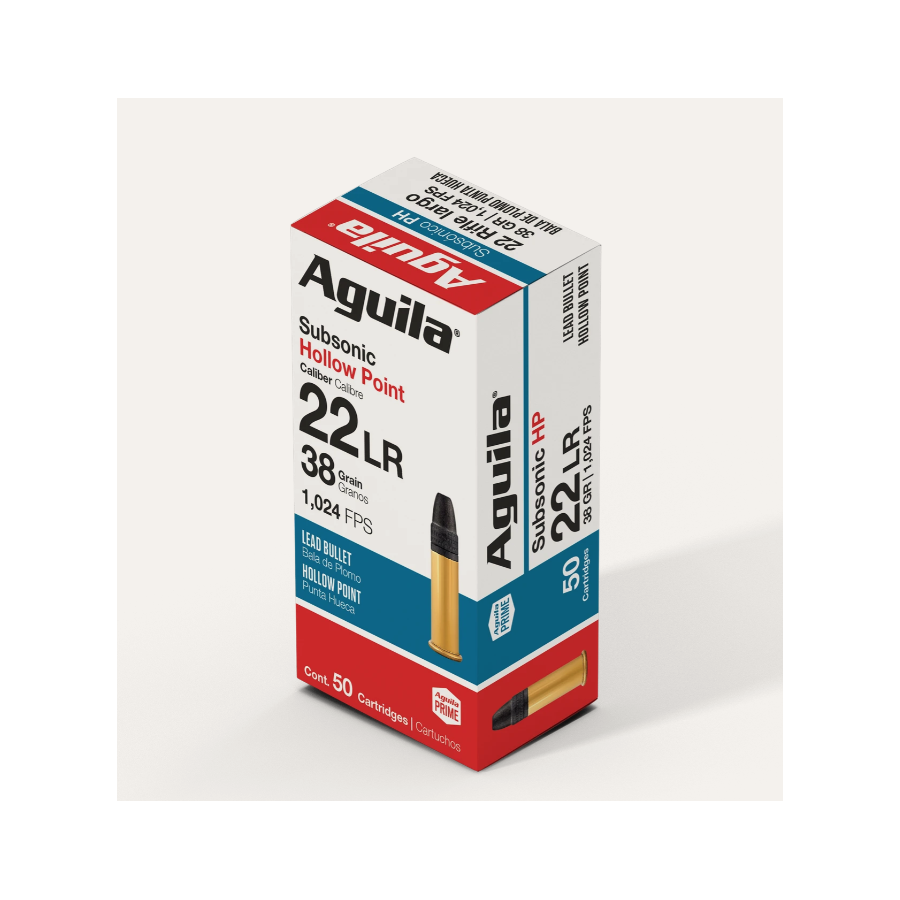 Ammo Aguila 22 LR Subsonique HP 38 Grains by 50