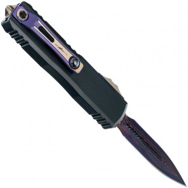 UTX 85 D/E Gen III Marfione Select Blued Baker Forge Coppermai Damas "Purple Accent" - Microtech Knives