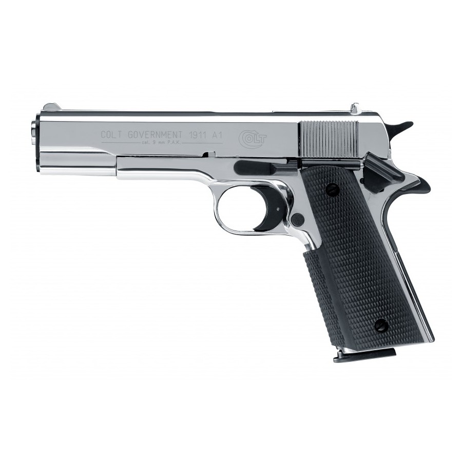 Colt Government 1911 A1 - Chromé Cal. 9mm PAK