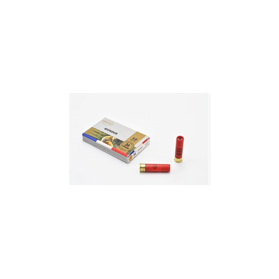 Cartouches PREVOT Balle Wonder 12 mm 36/50 expansive – 7 g x10