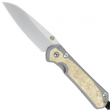 Small Sebenza 31 Insingo Glass Blasted Box Elder Inlay - Chris Reeve