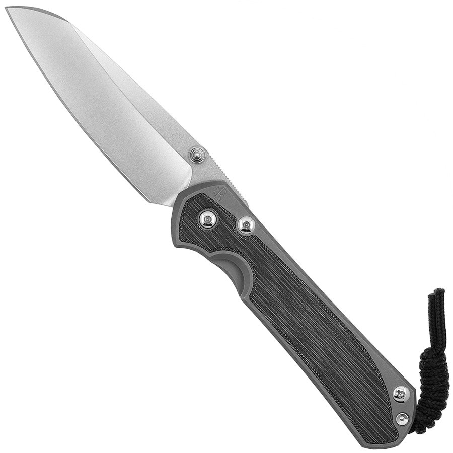 Large Sebenza 31 Micarta Canvas Black Insigo Glass Blasted - CHRIS REEVE