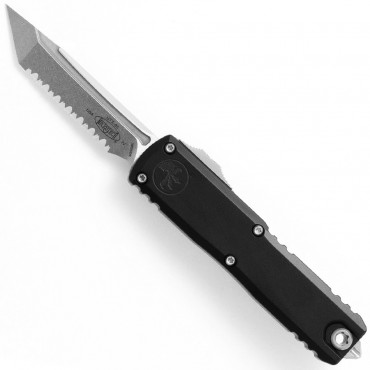 UTX 85 Gen IV T/E Stonewash Full Serrated Black - Microtech Knives