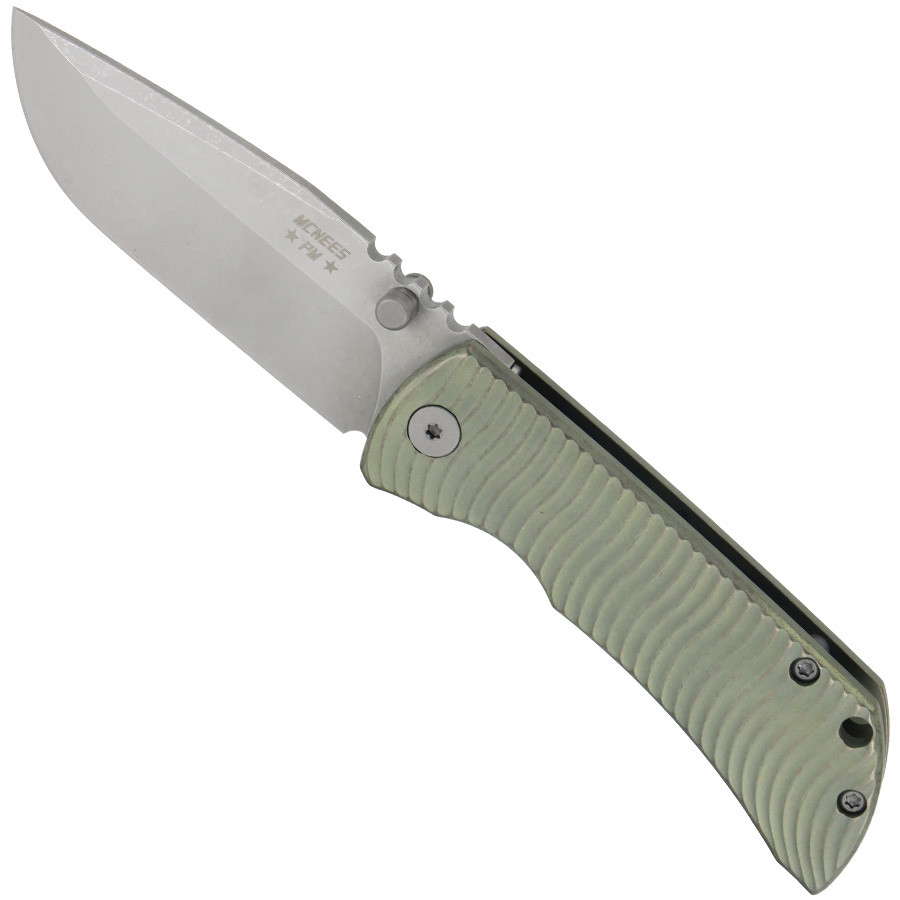 3" PM MAC-2 Swerve Green/Bronze - McNees Knives