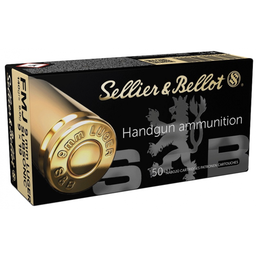 9x19 FMJ 140 Gr Subsonique x 50 - Sellier Bellot
