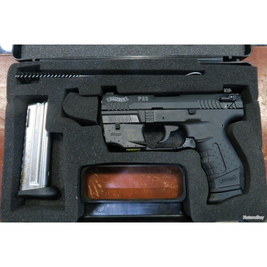Pistolet Walther P22 cal 22LR + Pointeur Laser Rouge OCCASION