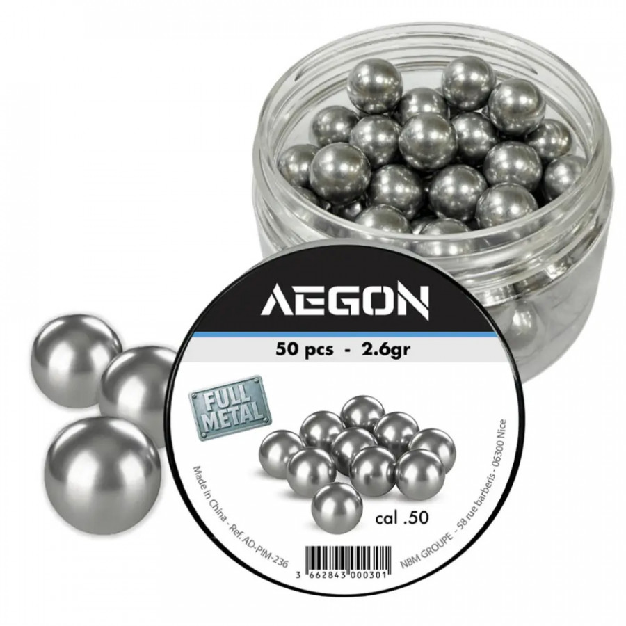 Bille Métal cal.50 - 2,6 gr Boite de 50 - Aegon