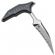 BEE Full Serrated Carbon Fiber Blue Hardware - Microtech / Bastinelli