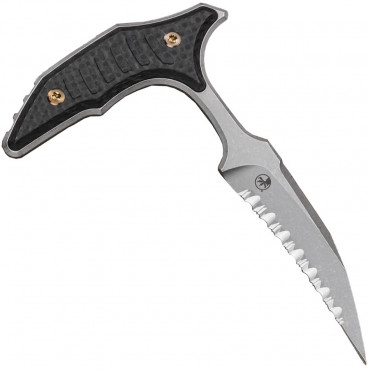 BEE Full Serrated Apocalyptic Carbon Fiber Marfione Select - Microtech / Bastinelli