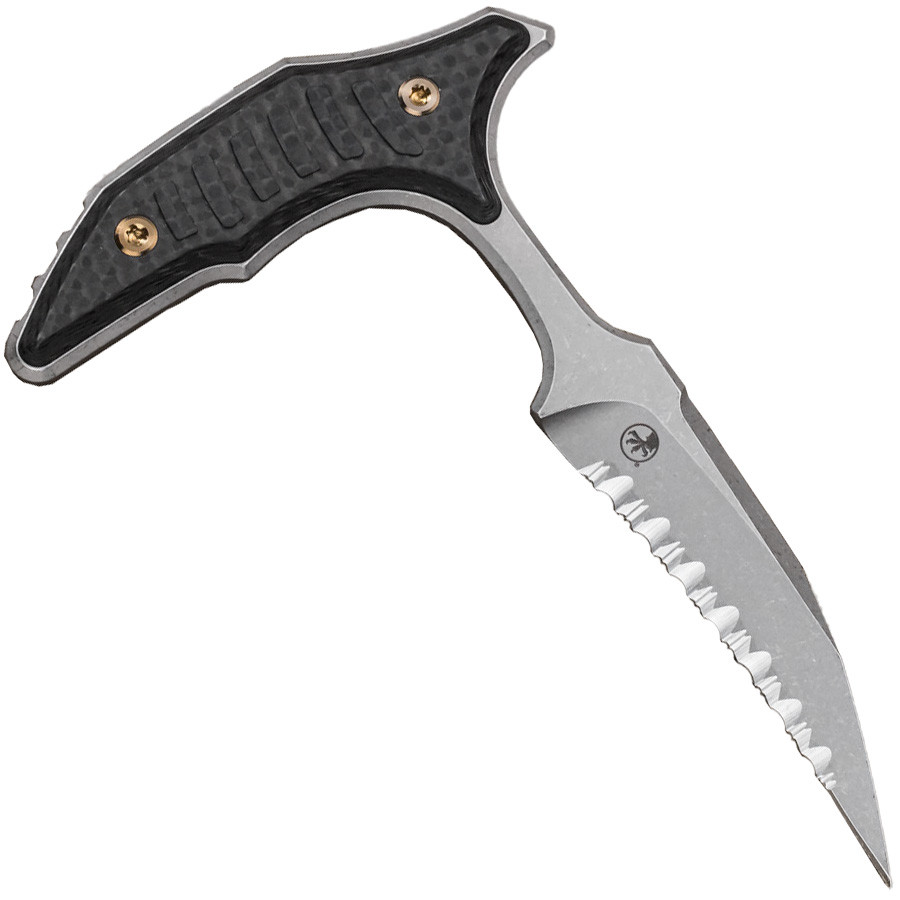 BEE Full Serrated Apocalyptic Carbon Fiber Marfione Select - Microtech / Bastinelli