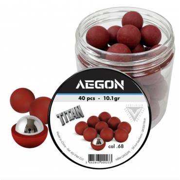 40 balls Titan cal.68 steel and rubber for T4E cal.68 - Aegon