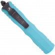 Dirac Delta D/E Black Full Serrated Cyan - Microtech Knives