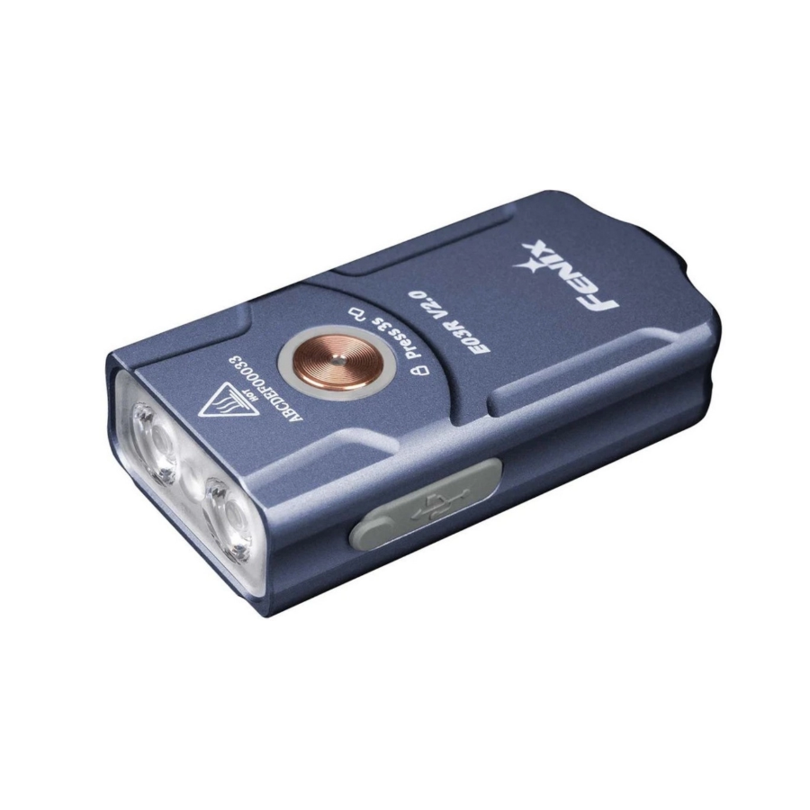 FENIX - E03R V2 Bleu - Lampe porte-clés en métal - 500 LUMENS