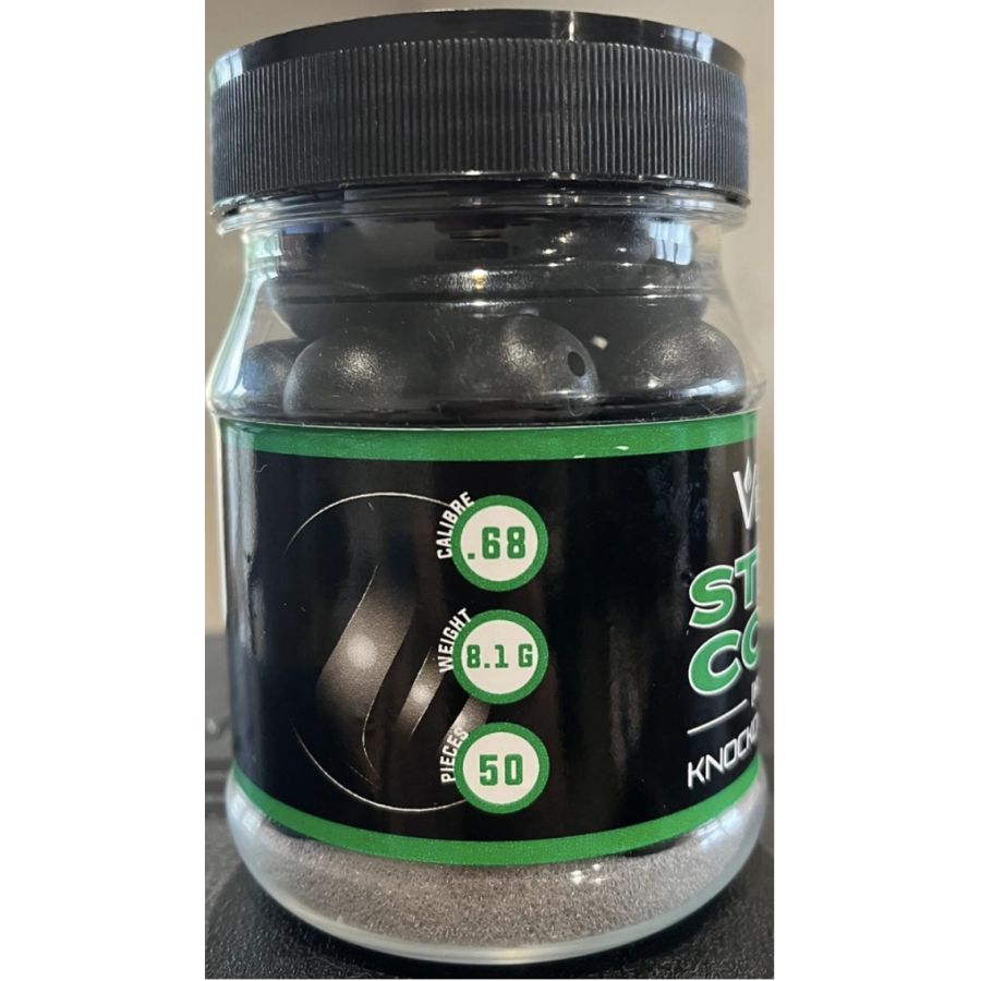 Vesta Bottle of 50 Steel Core/Knockout Impact Balls Cal.68