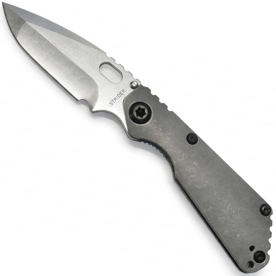 SNG Double Grind Compound Grey Titanium - Strider Knives