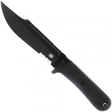 Couteau de Combat - Montana Black Serrated - Bastinelli Créations