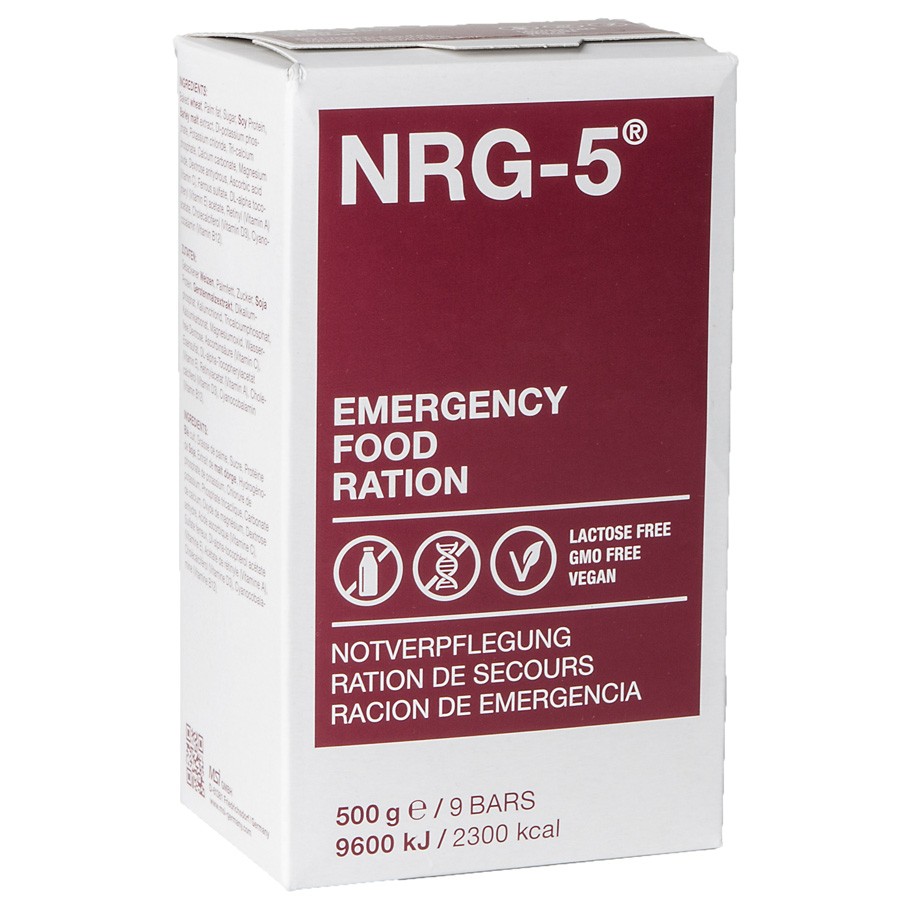 Ration de survie urgence NRG-5 ZERO 500g (9 barres) sans lactose sans  gluten - Achat vente pas cher Surplus militaire
