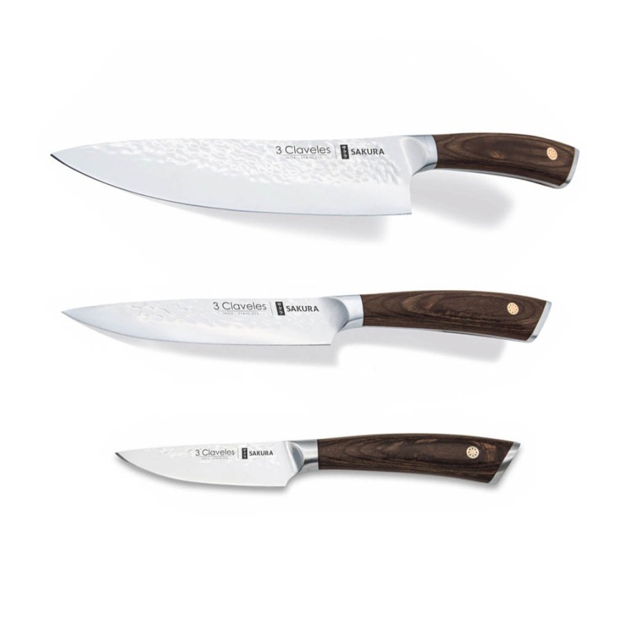 Set of 3 Kitchen's Knives Sakura - 3 Claveles