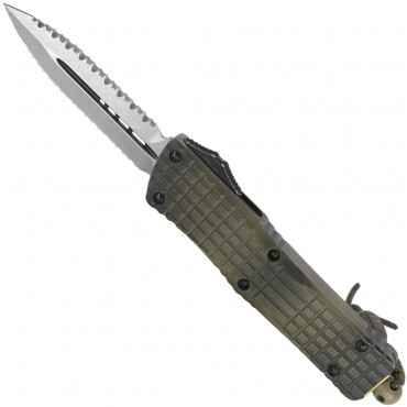 Combat Troodon D/E Frag Off Grenade Green Double Reverse Full Serrated Apocalyptic - Microtech