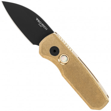 Runt 5 Smooth Limited Edition Bronze / Pearl Button - R5112 - Pro-Tech Knives