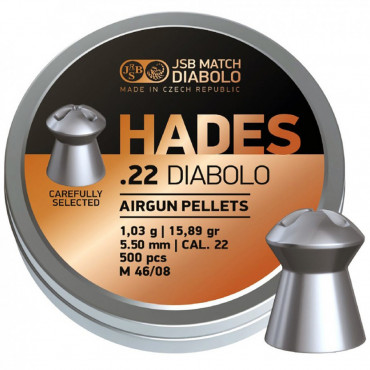 Plombs JSB Hades 5,5 mm (.22) - 1,03 Grams (15,89 gr) - Boite de 500
